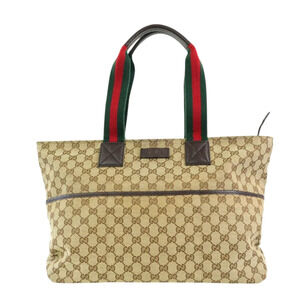 Gucci GG Ophidia Authentic Sherry Line Canvas Tote Bag Shoulder Purse Brown